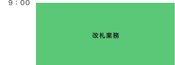 9:00～　改札業務